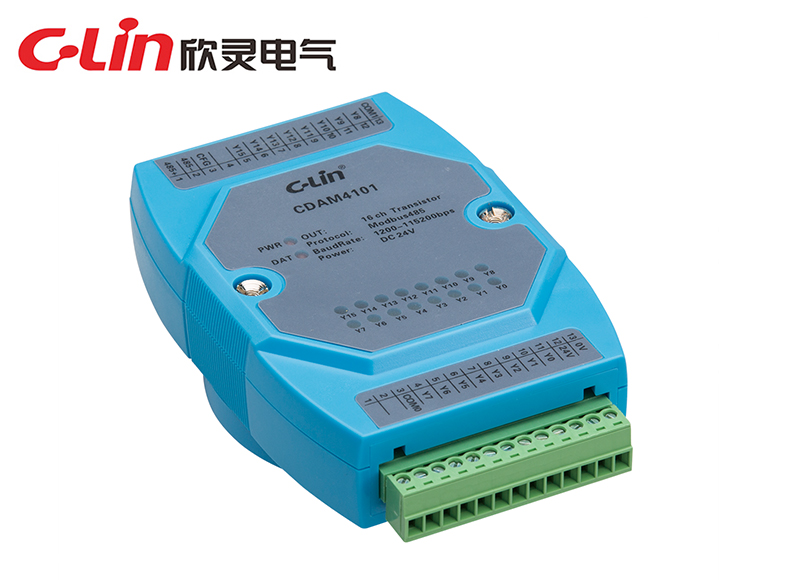 CDAM4102 16路开关量输入，RS485通讯接口，Modbus RTU协议，波特率1200bps-115200bps，供电电源 DC24V