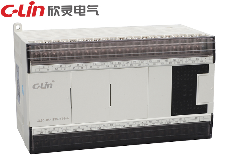 XLEC-D5-1S1410T2-A,14进10出晶体管输出,2路高速输出,带RS485*2、RS232*1、USB*1、以太网接口*1,支持CanOpen通讯,支持模拟量2AD2DA,支持PLC扩展模块,额定电压:AC220V
